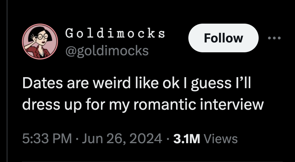 parallel - Goldimocks Dates are weird ok I guess I'll dress up for my romantic interview 3.1M Views